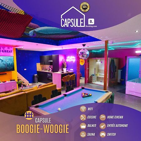 Capsule Boogie-Woogie - Jacuzzi - Sauna - Billard - Jeux - Ecran Geant - Filet Suspendu - Netflix La Louvière Exterior foto